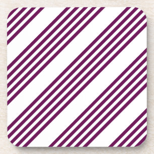 Dessous-de-verre Plum et blanc cinq bandes motif