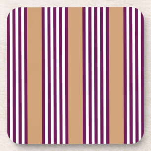 Dessous-de-verre Plum et blanc cinq bandes motif avec bronzage