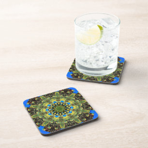 Dessous-de-verre Plumes de paon Kaleidoscope 1