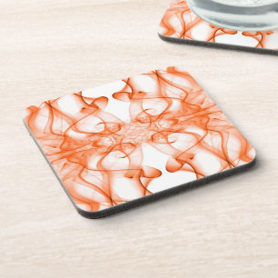 Dessous-de-verre Plumes d'orange fumée sur blanc