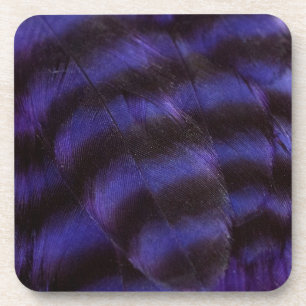 Dessous-de-verre Plumes violettes et noires
