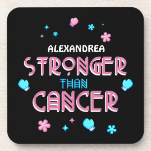 Dessous-de-verre Plus fort que le cancer   Cancer Survivor Custom