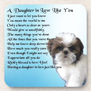 Dessous-de-verre Poème de belle-fille - conception de Shih-Tzu
