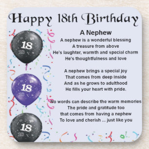 Dessous-de-verre Poème de Nephew - 18ème anniversaire