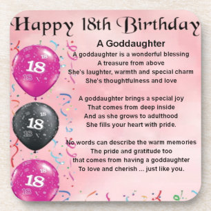 Dessous-de-verre Poème Godgirl - 18ème anniversaire