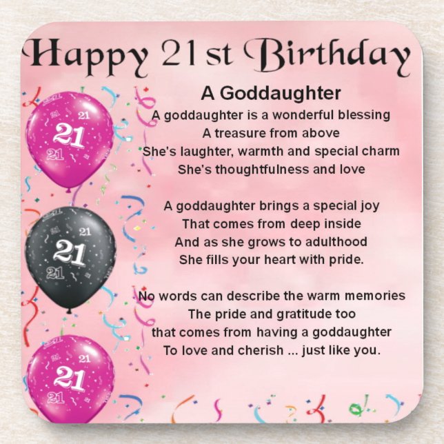 Dessous-de-verre Poème Godgirl - 21ème anniversaire Design (Devant)