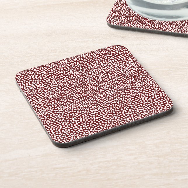 Dessous-de-verre Points aléatoires - Blanc sur Brown foncé (Côté gauche)