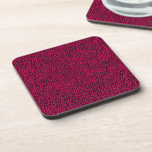 Dessous-de-verre Points aléatoires - Rouge néon sur noir