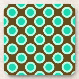 Dessous-de-verre Points tournés vers l'arrière, brun et turquoise