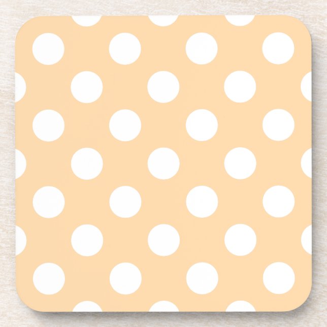 Dessous-de-verre Pois blancs sur beige (Devant)