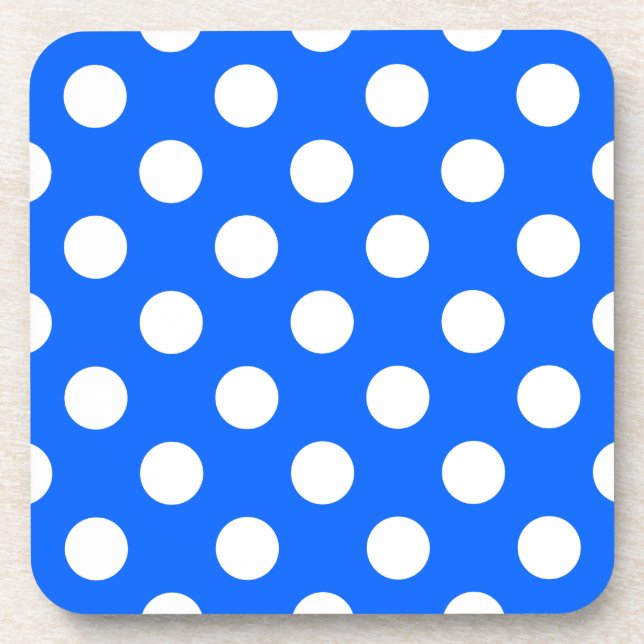 Dessous-de-verre Pois blancs sur bleu royal (Devant)