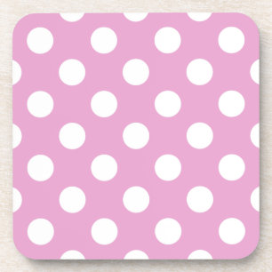 Dessous-de-verre Pois blancs sur rose pâle