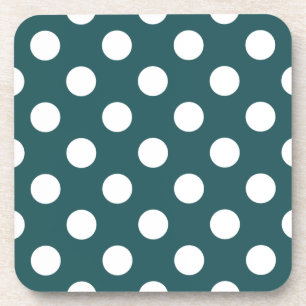 Dessous-de-verre Pois blancs sur turquoise