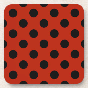 Dessous-de-verre Pois noirs en rouge