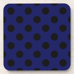 Dessous-de-verre Pois noirs sur bleu marine