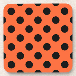 Dessous-de-verre Pois noirs sur orange