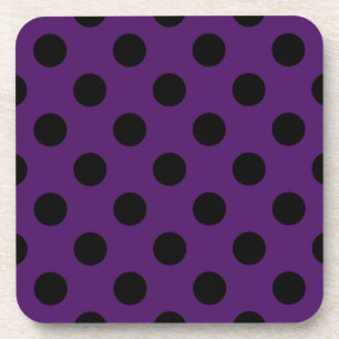 Dessous-de-verre Pois noirs sur prune violette