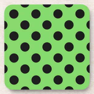 Dessous-de-verre Pois noirs sur vert citron