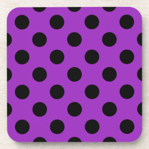 Dessous-de-verre Pois noirs sur violet