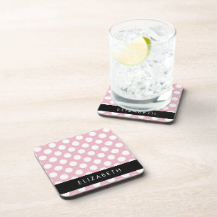 Dessous-de-verre Pois roses, Motif Pointe Polka, Votre Nom