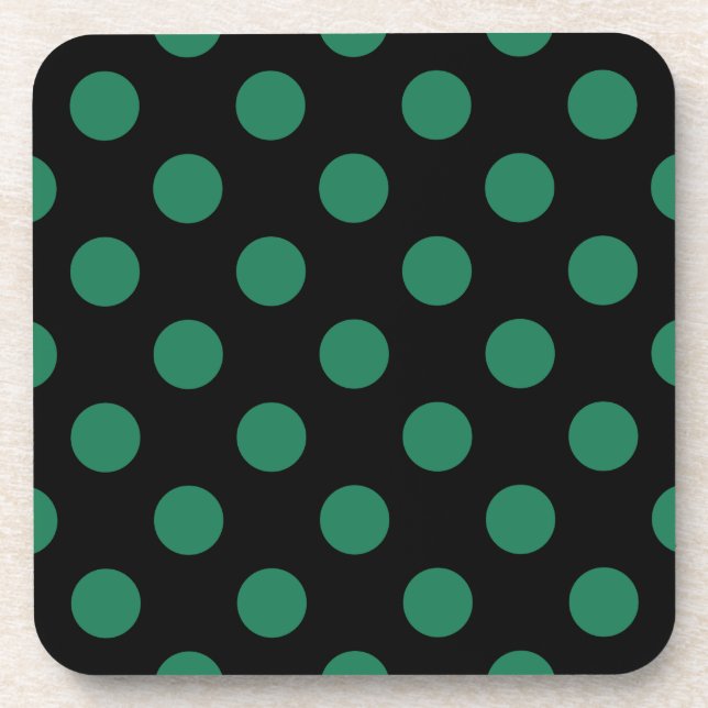 Dessous-de-verre Pois vert et noir (Devant)