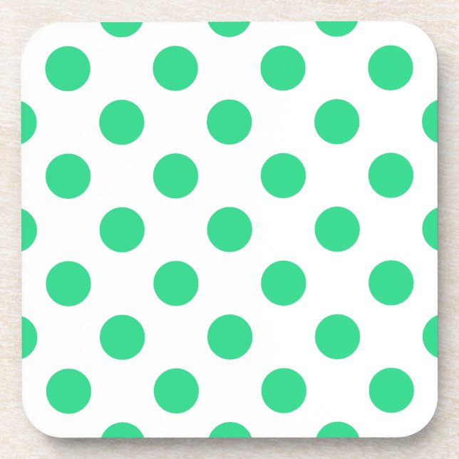 Dessous-de-verre Pois verts et blancs (Devant)