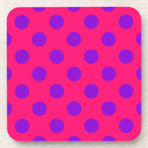 Dessous-de-verre Pois violets sur cerise