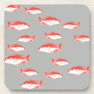 Dessous-de-verre Poisson rouge et gris