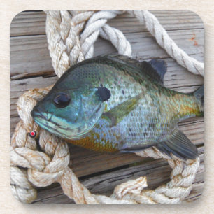 Dessous-de-verre Poisson rouge sur quai et corde