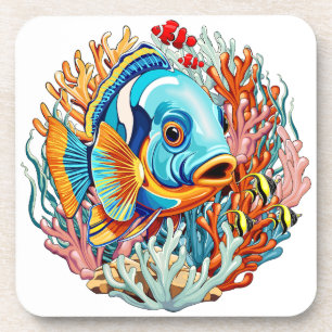 Dessous-de-verre Poissons Tropicaux Couleurs Vives Ambiance Été