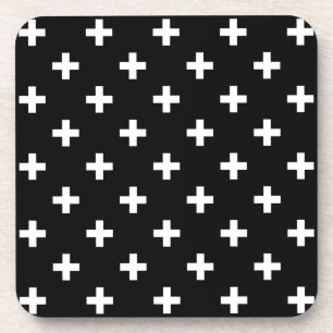 Dessous-de-verre Polka blanche croise sur noir