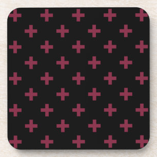 Dessous-de-verre Polka de mûre croise sur le noir