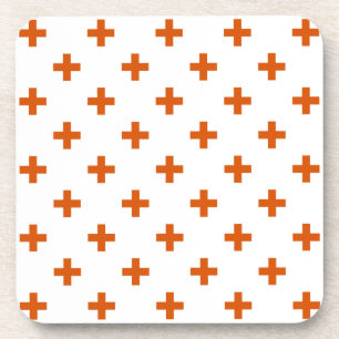 Dessous-de-verre Polka orange croise sur blanc
