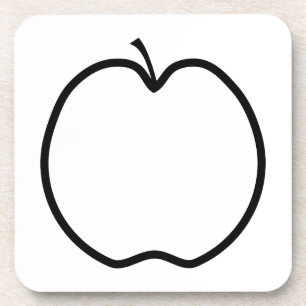 Dessous-de-verre Pomme noire et blanche.