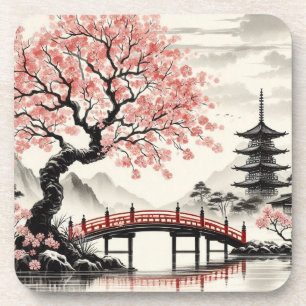 Dessous-de-verre Pont de la Pagode des Cerisiers Japonais Bougie en