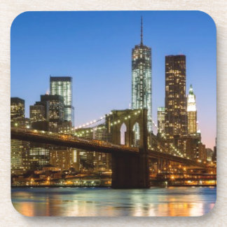 Dessous-de-verre Pont de Manhattan et de Brooklyn au crépuscule