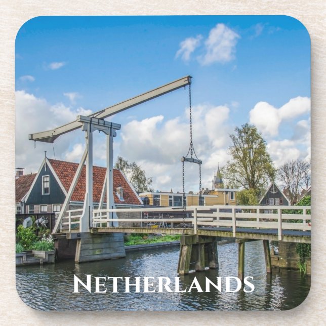 Dessous-de-verre Pont hollandais en bois levant à Pays-Bas (Devant)