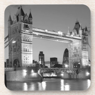 Dessous-de-verre Pont Tour de Londres blanc noir