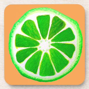 Dessous-de-verre Pop art agrume citron vert fruit aquarelle origina