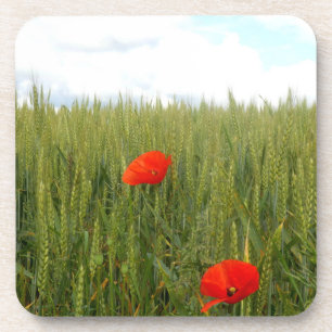 Dessous-de-verre Poppies in a Wheat Field Hard Plastic Coaster