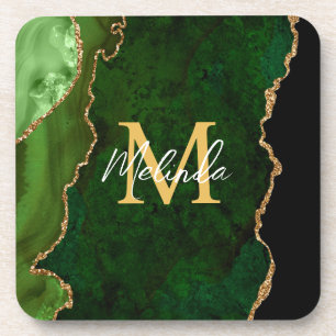 Dessous-de-verre Porte en marbre vert et or