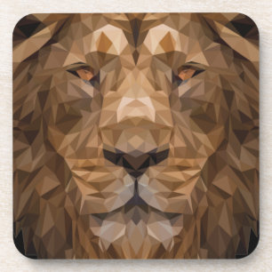 Dessous-de-verre Portrait de lion géométrique