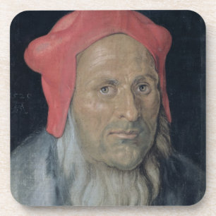Dessous-de-verre Portrait d'un homme barbu dans Red Hat, 1520