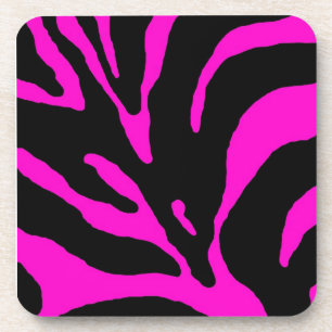 Dessous-de-verre Poster de animal en bande rose Zebra