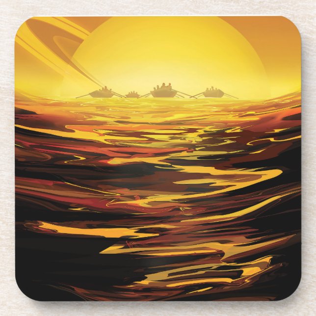 Dessous-de-verre Poster de l'espace rétro - La plus grande lune de  (Devant)