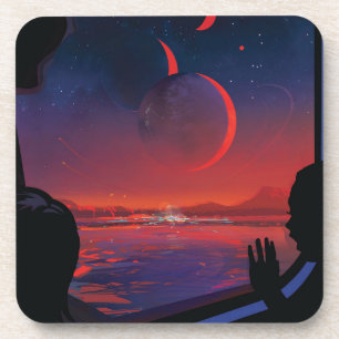 Dessous-de-verre Poster de l'espace rétro - Les spectateurs observe