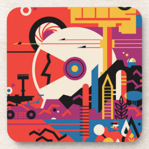 Dessous-de-verre Poster spatial Retro - Programme d'exploration de