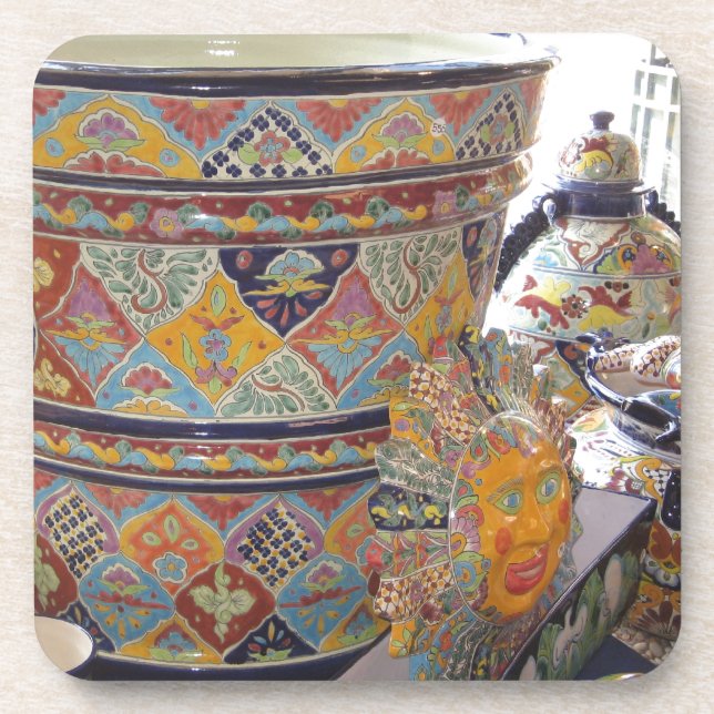 Dessous-de-verre Poterie de style Talavera mexicain (Devant)