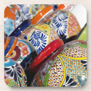Dessous-de-verre Poteries mexicaines traditionnelles colorées peint