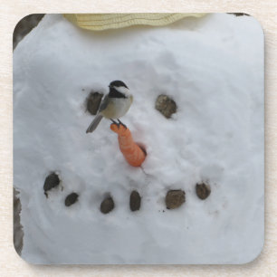 Dessous-de-verre Poulet sur le nez de carotte de Snowman